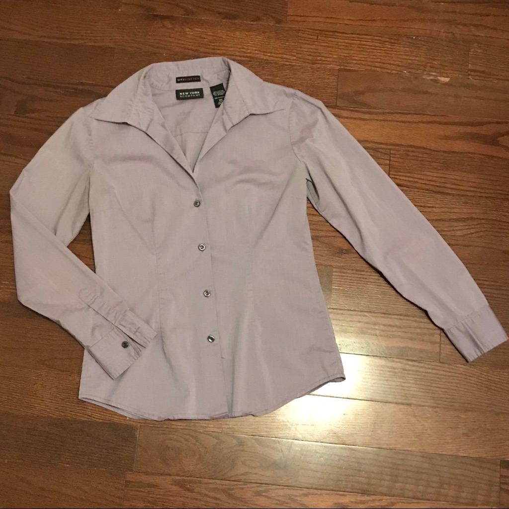 Lilac Stretch Button Down